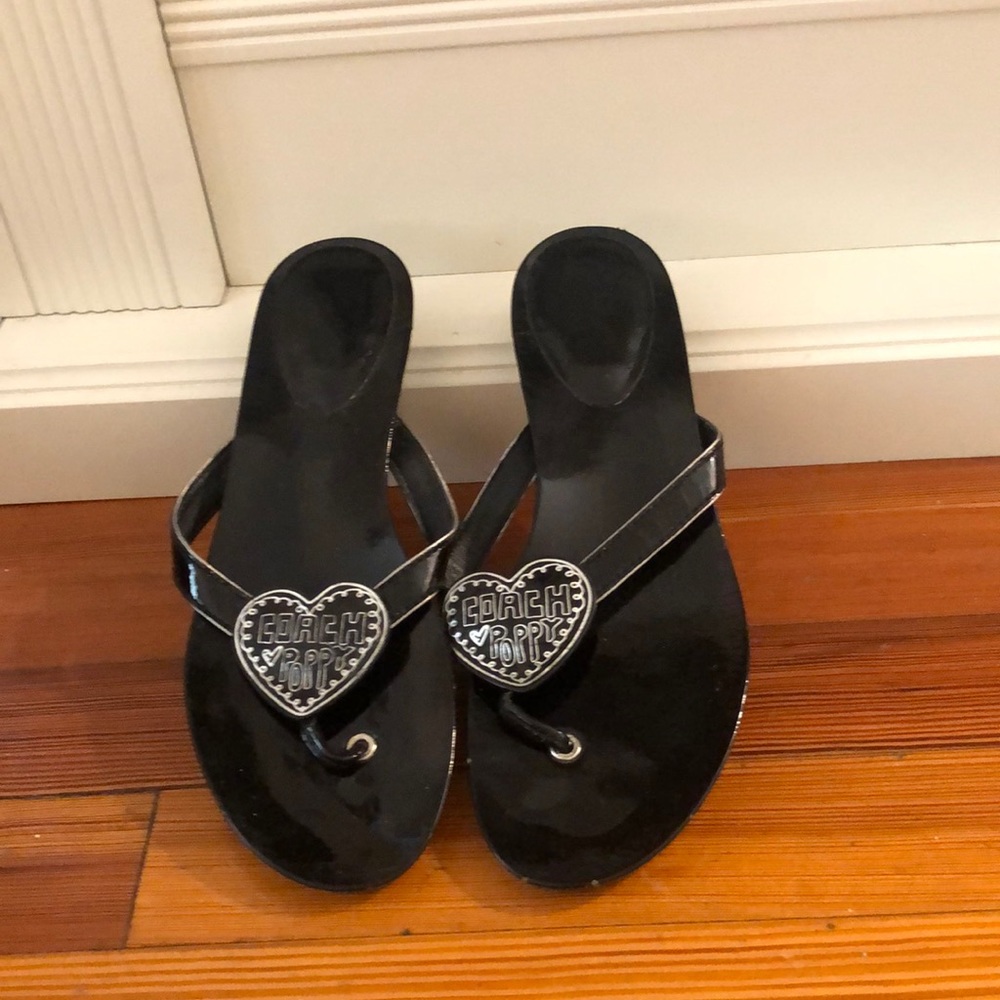 Coach patent-leather sandal